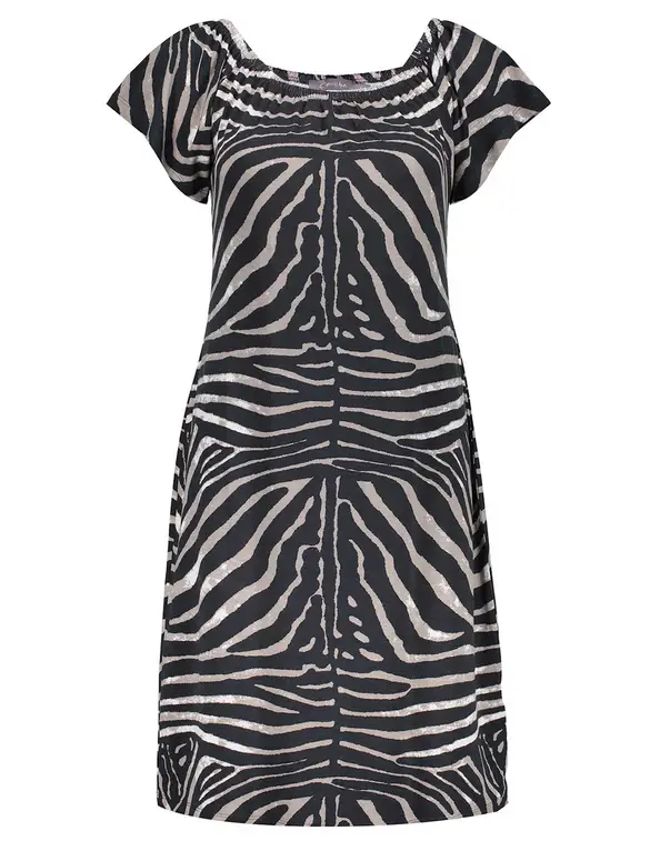 Geisha Dress elastic neck AOP 37053-60 MAY