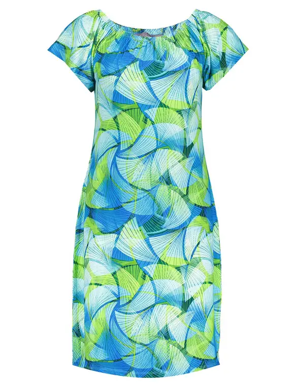 Geisha Dress elastic neck AOP 37053-60 MAY