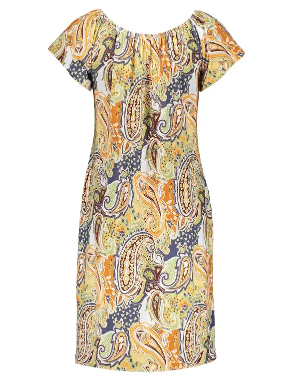 Geisha Dress elastic neck AOP 37053-60 MAY