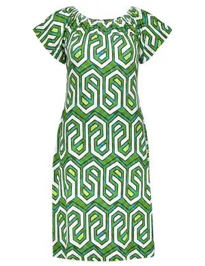 Geisha Dress elastic neck AOP 37381-60 MAY