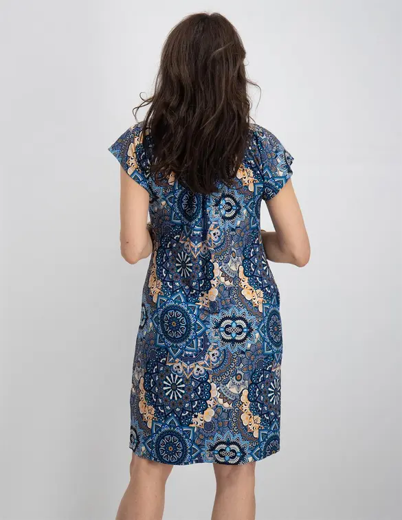 Geisha Dress elastic neck AOP 37381-60 MAY