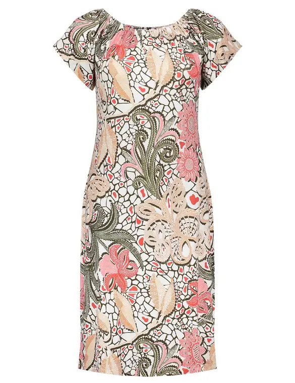 Geisha Dress elastic neck AOP 37381-60 MAY