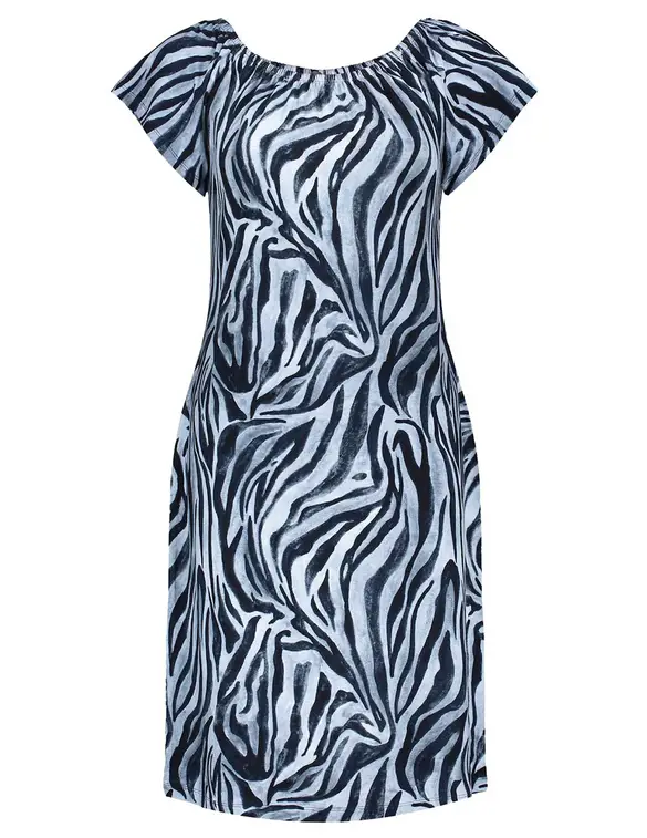 Geisha Dress elastic neck AOP 37381-60 MAY