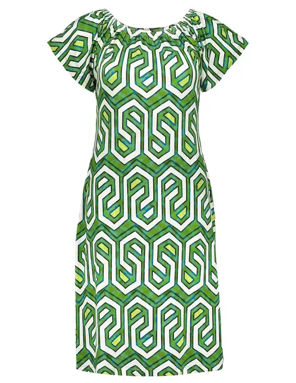 Geisha Dress elastic neck AOP 37381-60 MAY
