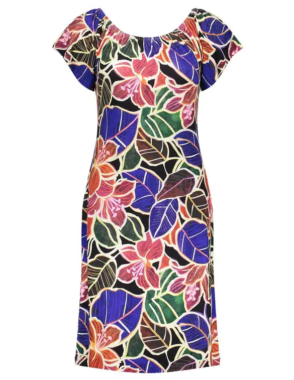 Geisha Dress elastic neck AOP 37381-60 MAY