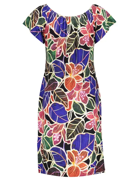 Geisha Dress elastic neck AOP 37381-60 MAY