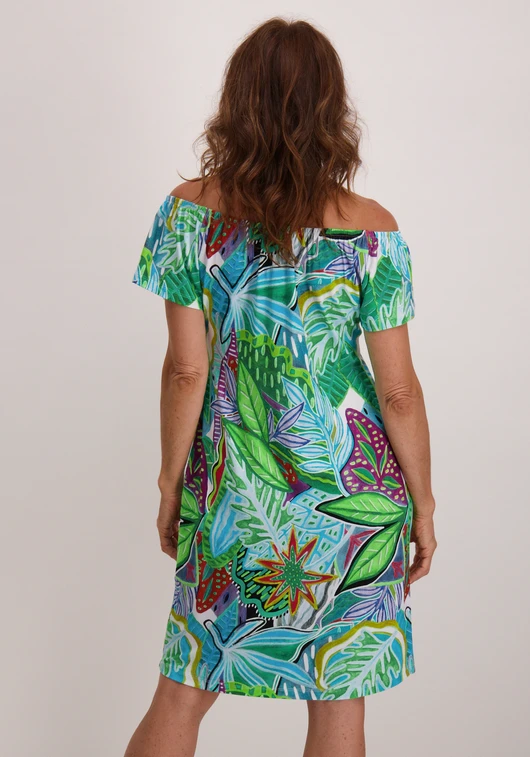 Geisha Dress elastic shoulder jersey AOP 57363-60 MAY
