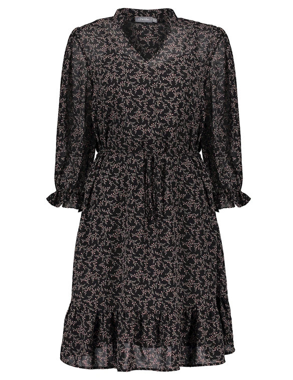 Geisha Dress little flower print & ruffle 17057-26