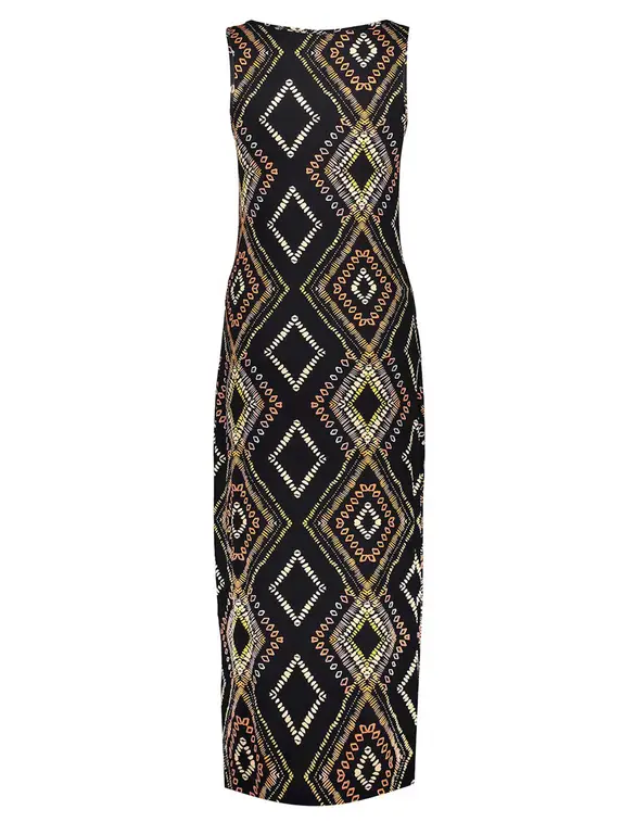 Geisha Dress long AOP 37057-60 RIVER