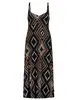 Geisha Dress long spaghetti AOP 37058-60 NOELLE