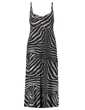 Geisha Dress long spaghetti AOP 37058-60 NOELLE