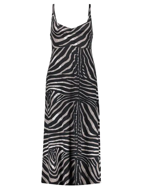 Geisha Dress long spaghetti AOP 37058-60 NOELLE