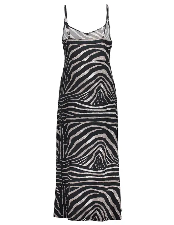 Geisha Dress long spaghetti AOP 37058-60 NOELLE
