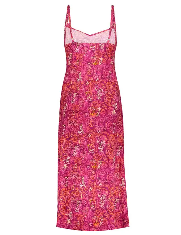 Geisha Dress long spaghetti AOP 37058-60 NOELLE