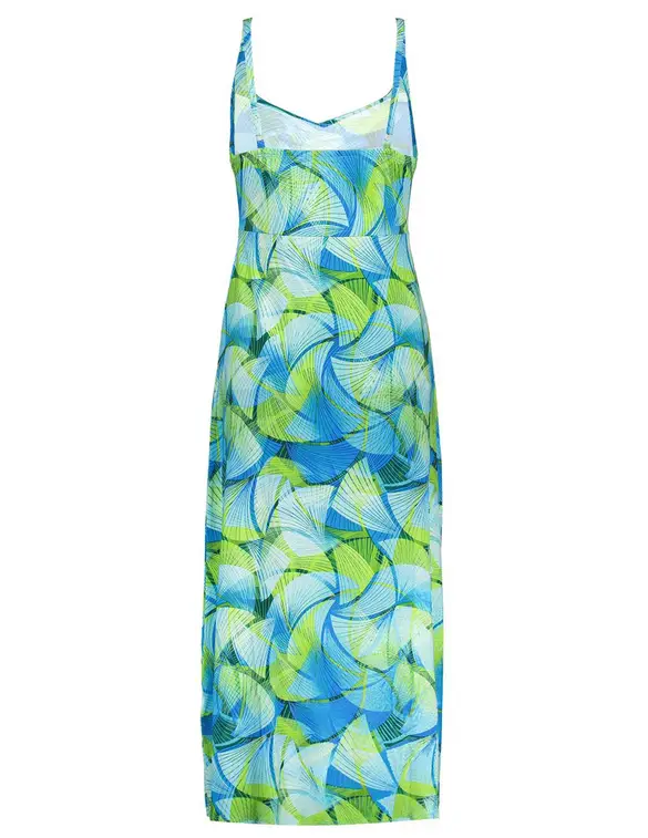 Geisha Dress long spaghetti AOP 37058-60 NOELLE