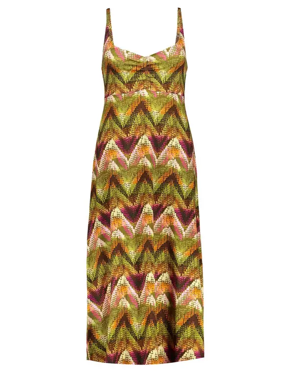 Geisha Dress long spaghetti AOP 37058-60 NOELLE