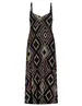 Geisha Dress long spaghetti AOP 37058-60 NOELLE