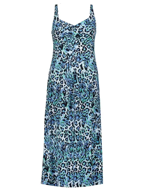Geisha Dress long spaghetti AOP 37197-60 NOELLE.