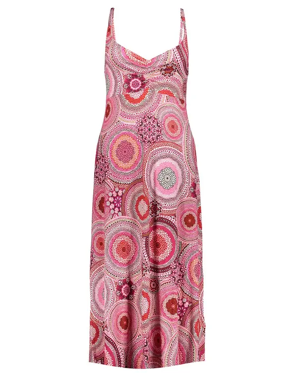 Geisha Dress long spaghetti AOP 37378-60 NOELLE