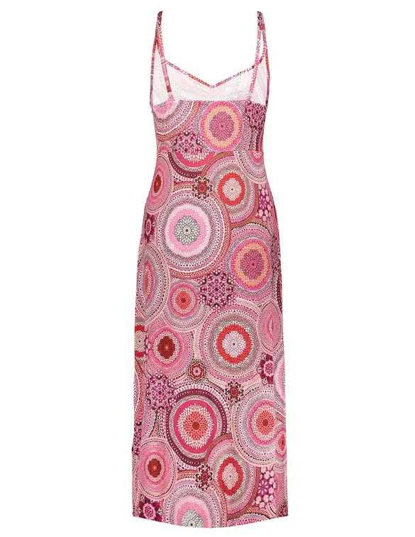 Geisha Dress long spaghetti AOP 37378-60 NOELLE