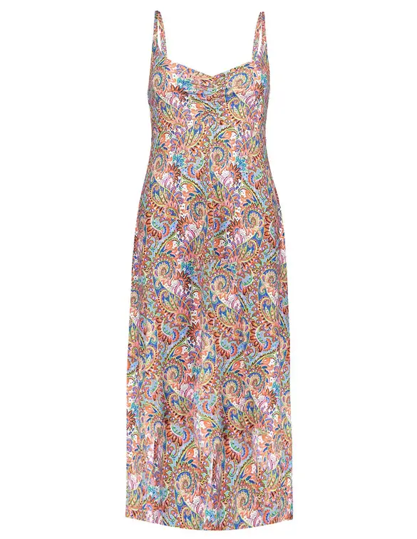 Geisha Dress long spaghetti AOP 37378-60 NOELLE