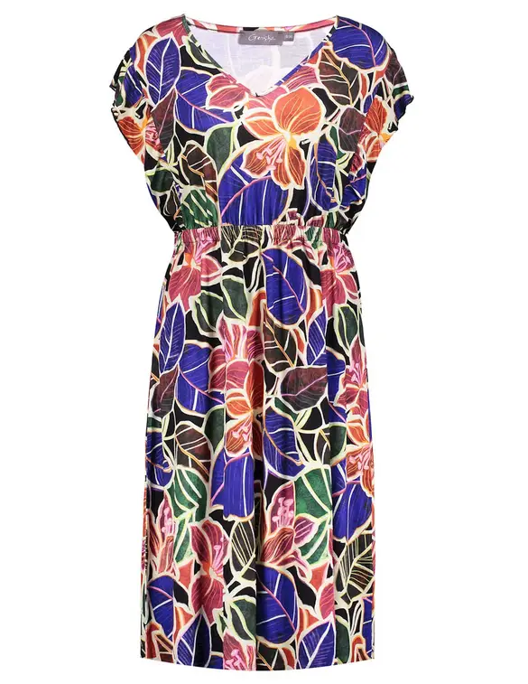Geisha Dress ruffle at shoulder 37372-60 HANNAH