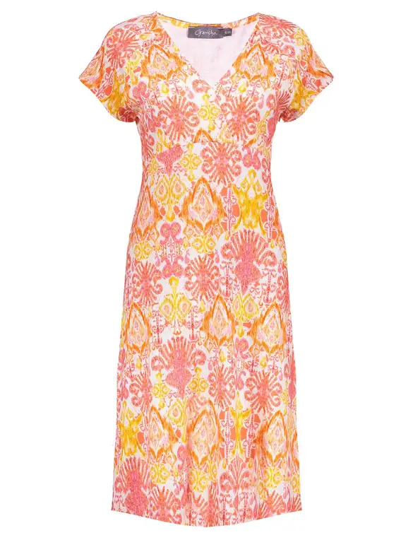Geisha Dress short sleeves AOP 37056-60 JUNE