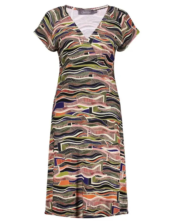 Geisha Dress short sleeves AOP 37056-60 JUNE
