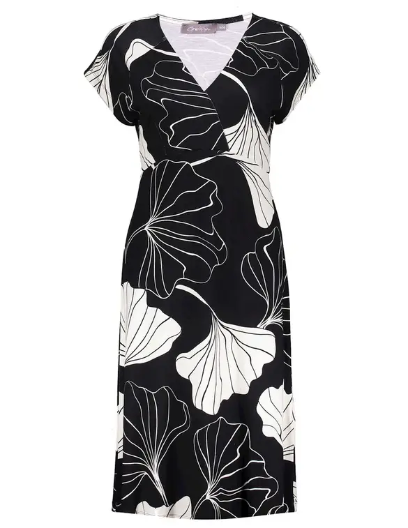 Geisha Dress short sleeves AOP 37384-60 JUNE