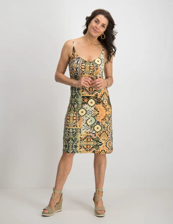 Geisha Dress spaghetti AOP 27320-60 NOA