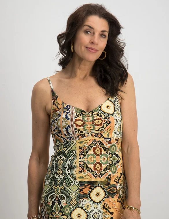 Geisha Dress spaghetti AOP 27320-60 NOA