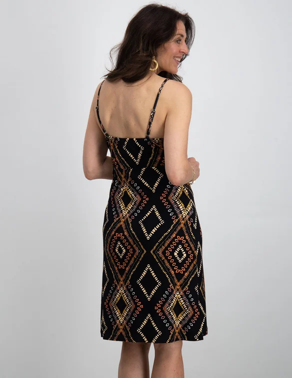 Geisha Dress spaghetti AOP 37059-60 NOA