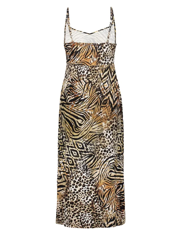 Geisha Dress spaghetti jersey AOP 57360-60 NOA