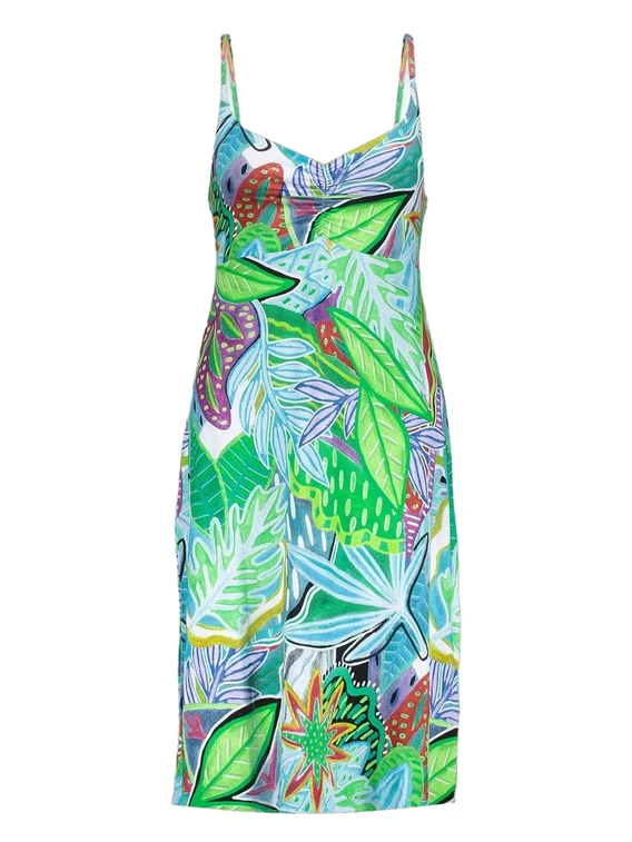 Geisha Dress spaghetti jersey AOP 57360-60 NOA