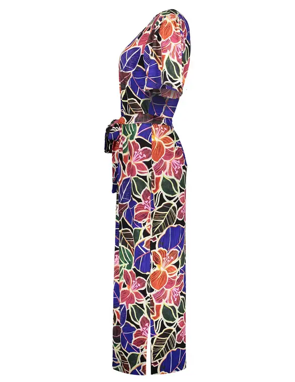 Geisha Dress v-neck AOP 37383-60 FAY