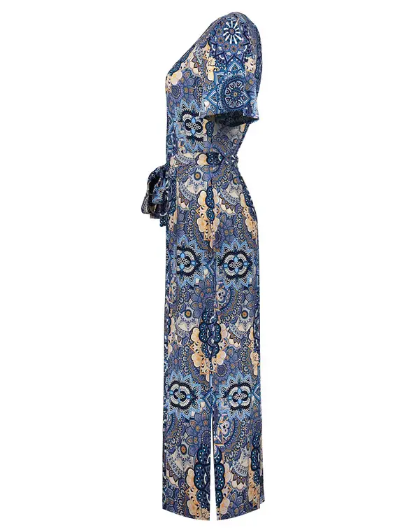 Geisha Dress v-neck AOP 37383-60 FAY