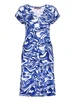 Geisha Dress v-neck short AOP 57366-60 JUNE