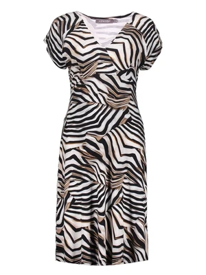 Geisha Dress v-neck short AOP 57366-60 JUNE