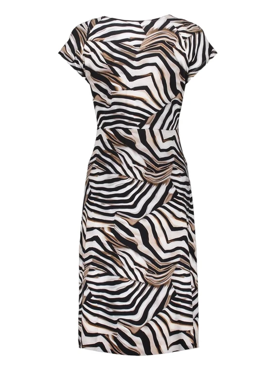 Geisha Dress v-neck short AOP 57366-60 JUNE