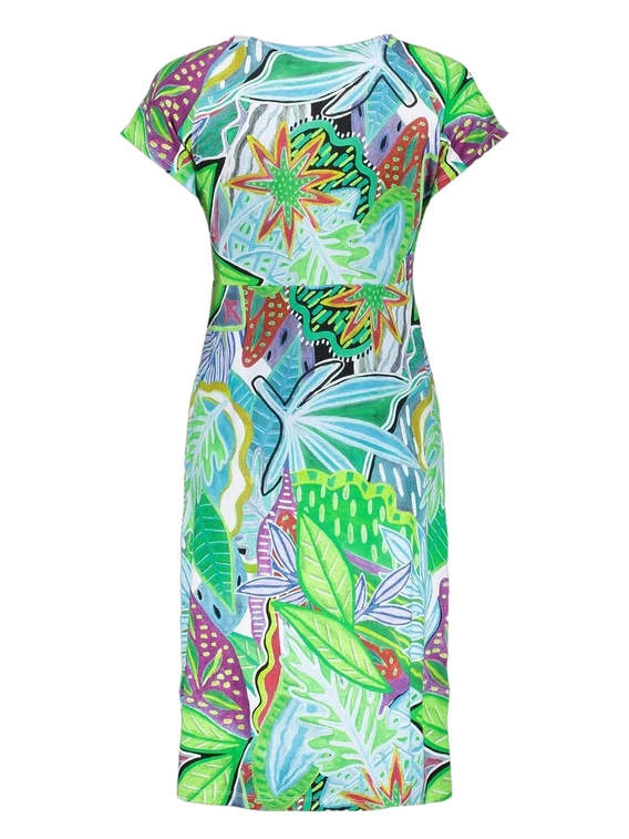 Geisha Dress v-neck short AOP 57366-60 JUNE