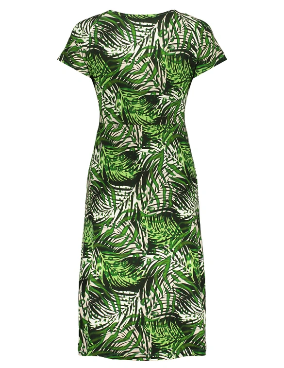 Geisha Dress v-neck short AOP 57366-60 JUNE