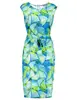 Geisha Dress with strap sleeveless AOP 37052-60 SKY