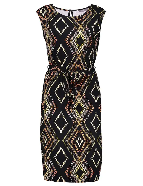 Geisha Dress with strap sleeveless AOP 37052-60 SKY