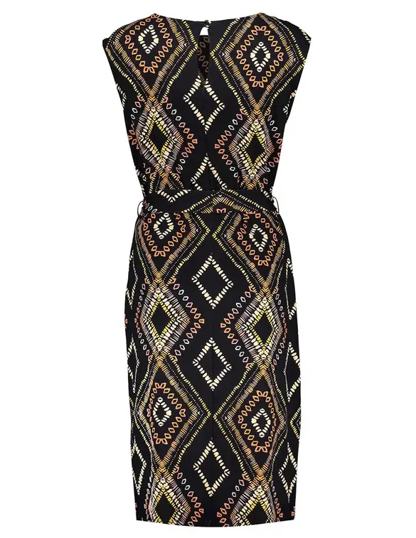 Geisha Dress with strap sleeveless AOP 37052-60 SKY