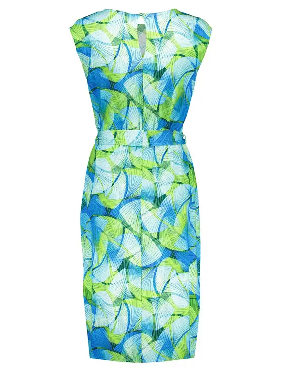 Geisha Dress with strap sleeveless AOP 37052-60 SKY