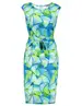 Geisha Dress with strap sleeveless AOP 37052-60 SKY