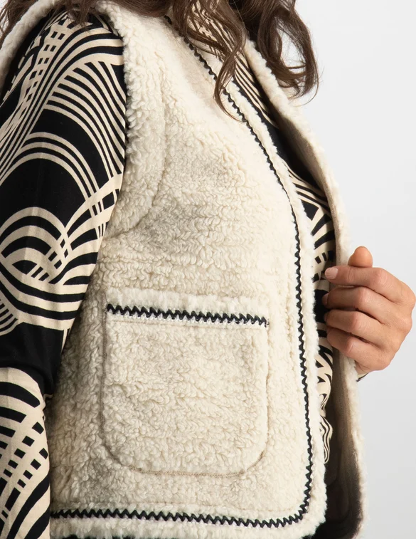 Geisha Gilet teddy embroidery 35542-19