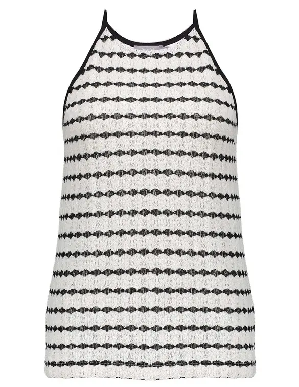 Geisha Halter singlet fancy stripe 32386-45