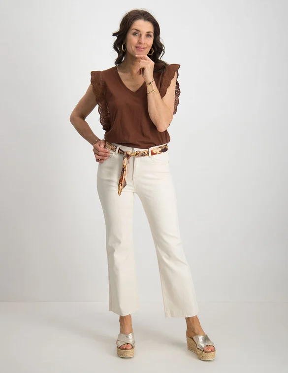 Geisha Jeans 7/8 flair + belt 21329-10