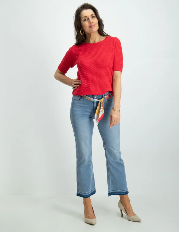 Geisha Jeans 7/8 flared + belt 31004-10